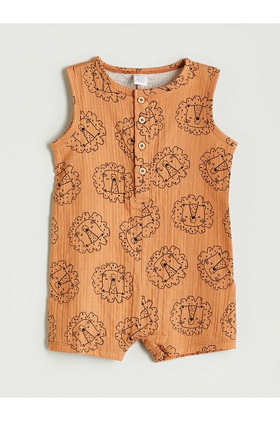 LC Waikiki Lcwk Collar Buttoned Baby Boy Jumpsuit
