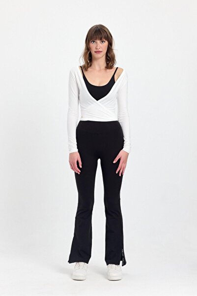 GEYA Uzun Kollu Bluz - Bel Bağlama Detaylı Üst - Bağlamalı İnce Hırka