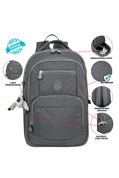 Kingston Hill Rucsac ușor din țesătură Crinkle - Potrivit pentru școală/utilizare zilnică, impermeabil, cu mai multe compartimente