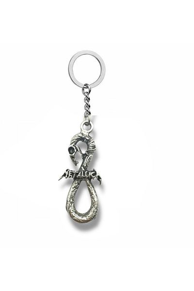 Herşey Nota Metallica Snake Pit Silver Color Unisex Metal Keychain – Rock and Metal Accessory