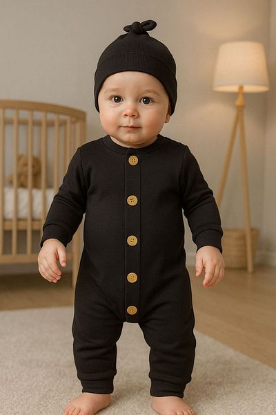 MİNİLOPPOO Buttoned Baby Jumpsuit