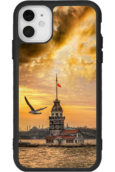 Aksel Kılıf متوافق مع هاتف آيفون 12 ميني، مطبوع، لون أسود مطفي، سيليكون ناعم،...