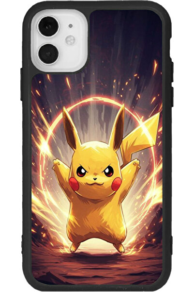 Aksel Kılıf متوافق مع هاتف iPhone 12، مطبوع، لون أسود غير لامع، سيليكون ناعم،...