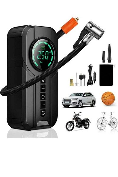 Primo Plus Pr605 6000 Mah Portable Car Starter Battery With Built-in Air Blower