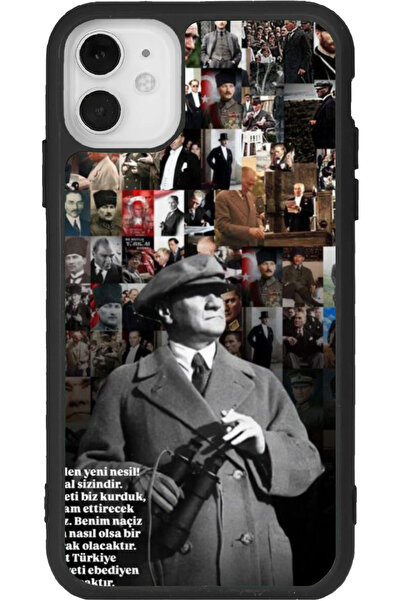 Aksel Kılıf متوافق مع هاتف آيفون 12 ميني، مطبوع، لون أسود مطفي، سيليكون ناعم،...