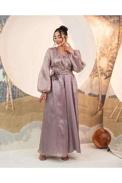 YAFA CLOTHING & ACCESSORIES Jumpsuit Skirt Double Set Dusty Rose
