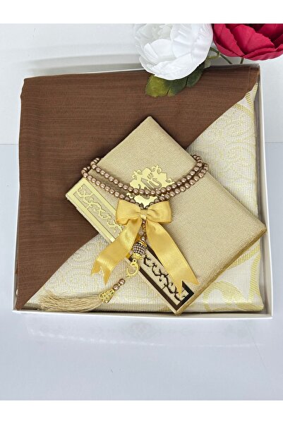 Markapolin Dowry Gift Luxury Prayer Rug Set – Yasin, Prayer Beads, Headscarf