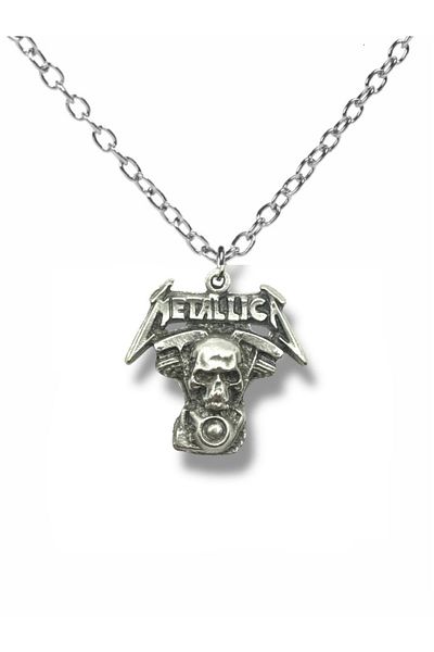 Herşey Nota Metallica Themed Silver Color Unisex Necklace – Rock and Metal Music Jewelry