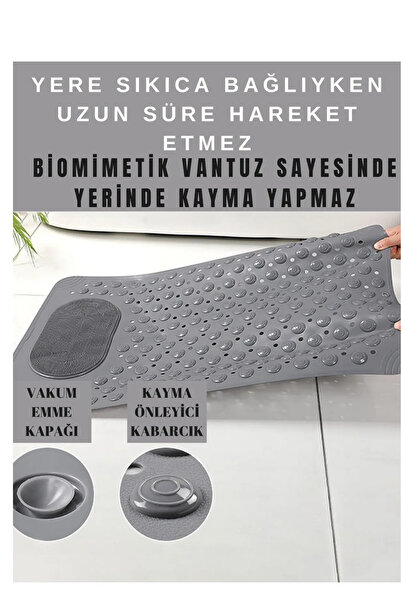 UFİX Присоска для ванни та душу, що не ковзає, душова кабіна, ванна, вакуумна підставка для ніг, масажний килимок для ванни 36x69,5 см
