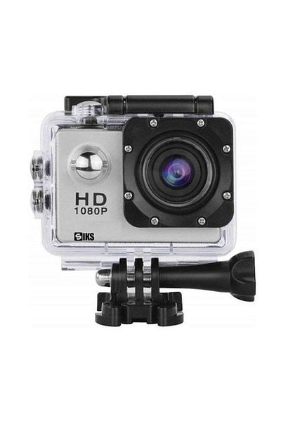 SIKS ® Waterproof Sports Camera, HD 1080P, 12M, 2 inch, 90 min autonomy, Silver