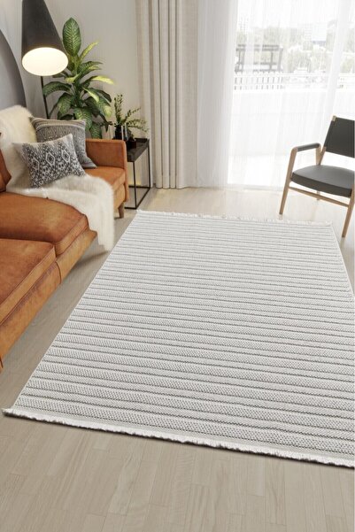 Livset Yumuşak Bukleli Krem Oeko-Tex Sertifikalı Oturma Odası Salon Mutfak Balkon Çocuk Halısı