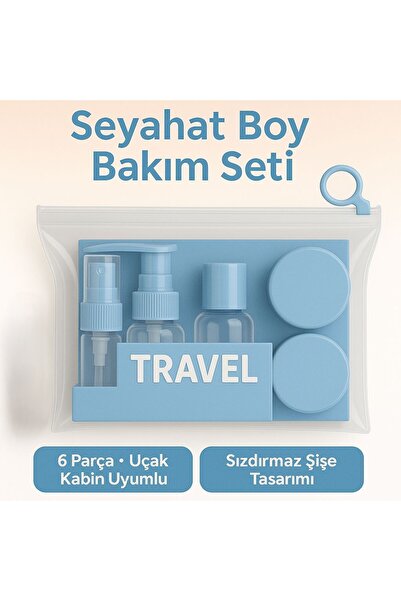 TARIK HOME 5 Parça Renkli Seyahat Bakım ve Kozmetik Seti, Uçak Kabin Uyumlu