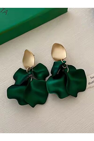 SYGGY Cercei SYGGY®, model petale, verde, 7.8cm