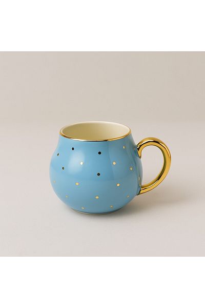 Kosova 250 Polka Dot Round Blue Porcelain Mug