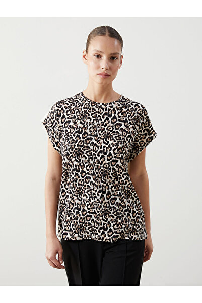 LC Waikiki Rmz Gi̇yi̇m Farkiyla Zero Roba Collar Embroidered Women's T-Shirt