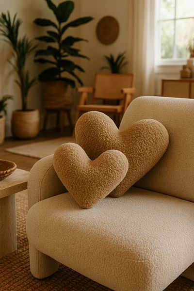 sevaradekor Teddy Heart Pillow Plush Heart Pillow Heart Pillow Children's Pillow Small Size
