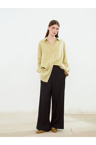 LC Waikiki New Season 0 Linen Women's Shirt Tunic - S5Kb84Z8