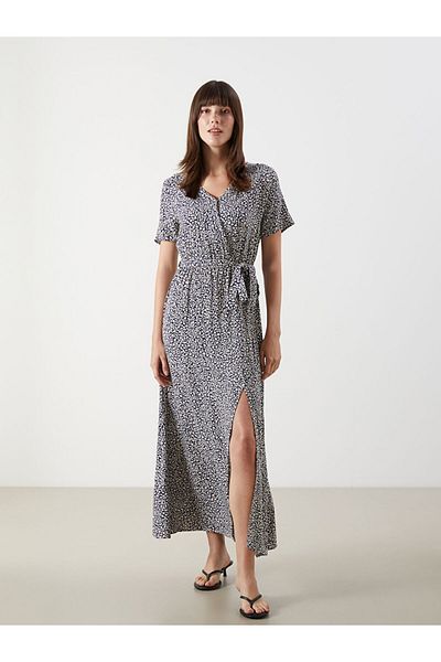 LC Waikiki New Season Double Breasted Collar Floral Dress - S5N663Z8