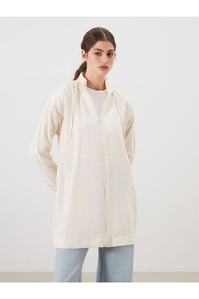 LC Waikiki New Season Hooded Plain Oversize Women's Tunic - S5G131Z8