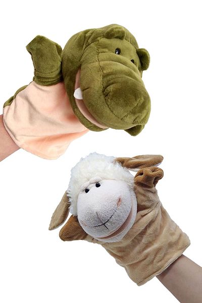 PeriYedi Movable Mouth Puppet Plush 2-Piece Puppet Crocodile-Lamb