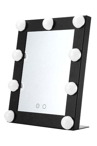 Generic مرآة مكياج محمولة بإضاءة LED - لون أسود/شفاف