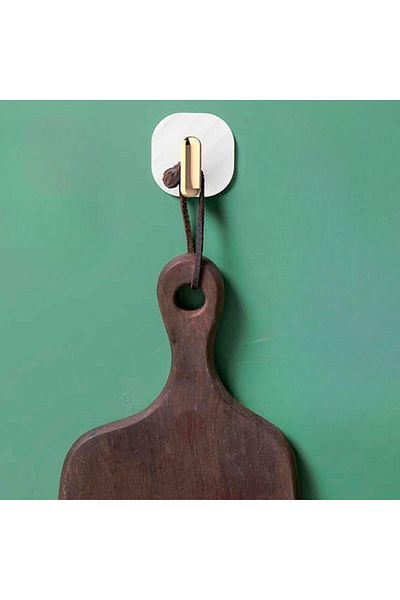Skygo BUFFER® 2-Piece Adhesive Retro Hanger Cabinet Door Handle White