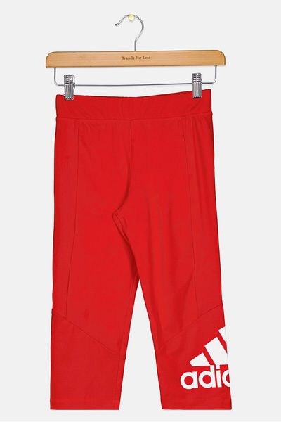 adidas Kids Girl Sportswear Fit Brand Logo Outdoor Tights, Red