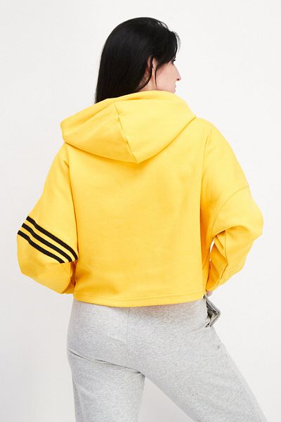 adidas Women Sportwear Fit Long Sleeves Cropped Hoodie, Yellow
