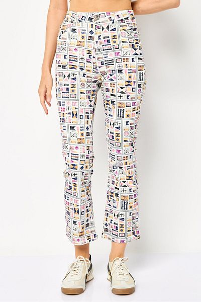 Gant Women Regular Fit Allover Print Straight Leg Pants, Multicolor