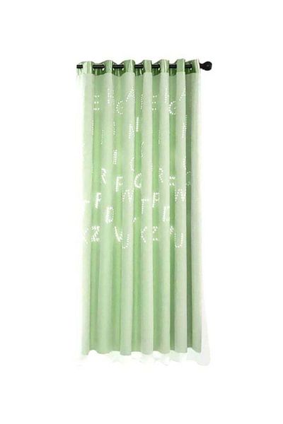 Generic Bluelans Hollow Letter Pattern Drape Window Curtain Green 100x200centimeter