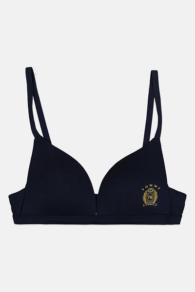 Tommy Hilfiger Women Plain Slightly Padded Bra, Navy