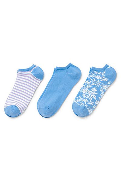 Tchibo Women 3 Pairs Stripe Low Sock, Blue