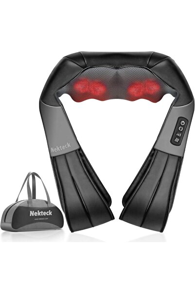 Nekteck جهاز تدليك شياتسو للرقبة والظهر مع حرارة مهدئة
