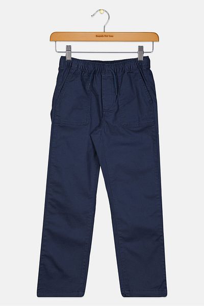 GAP بنطال سادة برباط للأولاد من كيدز، أزرق داكن