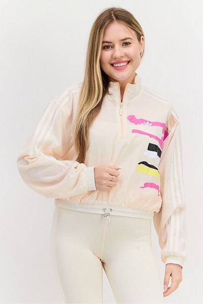 adidas Women Sportswear Fit Training Jacket, Beige