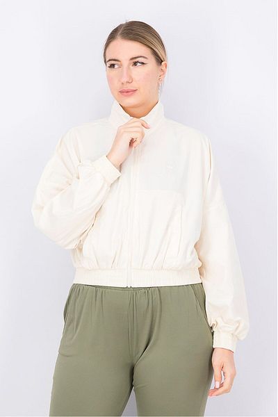adidas Women Sportswear Fit Brand Logo Training Jacket, Beige