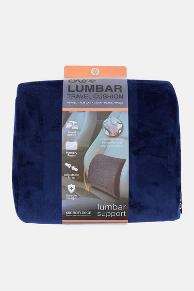 Cylo Lumbar Pillow Travel Cushion, Navy