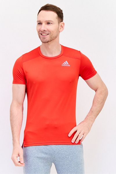 adidas Men Sportswear Fit Short Sleeve Training T-shirt, Red