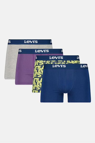 Levi's Men 4 Packs Brand Logo Boxer Briefs, Multicolor