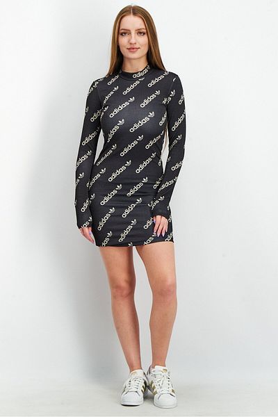 adidas Women Sportswear Fit Brand Logo Bodycon Dress, Multicolor