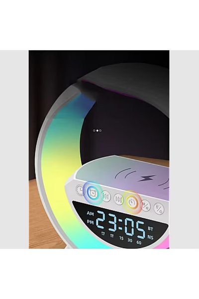 OEM Multifunctional Speaker 3 in 1, Smart RGB LED, Clock, Speaker, Wireless Phone Charger,