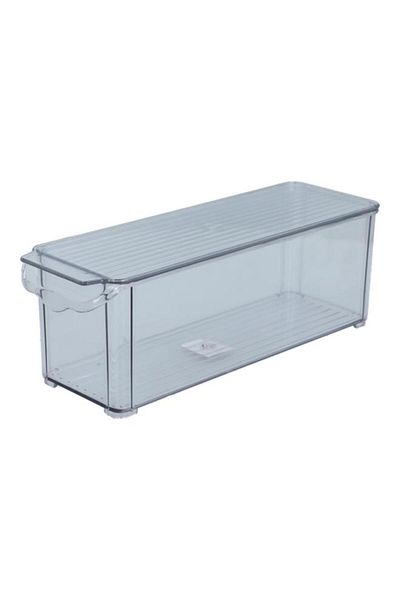 Generic Felli Stackable Easy to Clean High Quality Plastic Refrigerator Organizer with Cover Clear