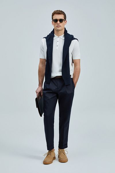 Lufian Edwın Men's Modal Blended Sweater Off White