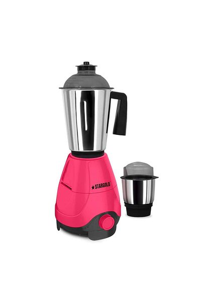 Generic STARGOLD 600W 2-in-1 Mixer Grinder with Stainless Steel Jars – Multi-Purpose Grinder in Pink