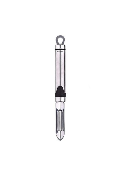 Generic مقشرة BERGNER Gizmo عالية الجودة من الفولاذ المقاوم للصدأ باللونين الفضي والأسود مقاس 19.5 × 2 سم BG-3218