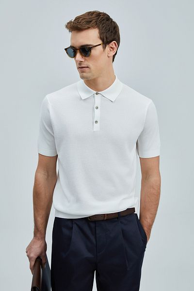 Lufian Edwın Men's Modal Blended Sweater Off White