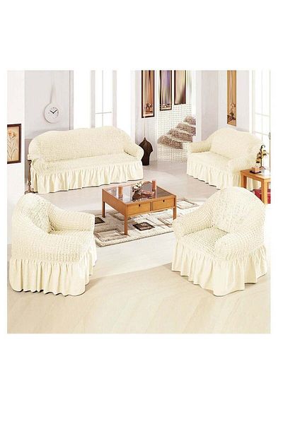 Generic 4-Piece 7 Seater (3+2+1+1) sofa cover, Super Stretchable Wrinkle-free Full Coverage Sofa Slipcover w