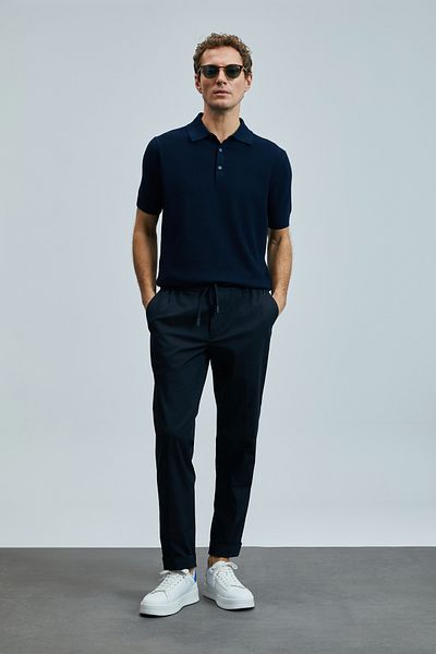 Lufian Ανδρικό πουλόβερ Edwın Modal Mixed Navy Blue