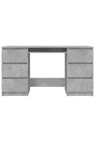 vidaxl Writing Desk Concrete Grey 140x50x77 cm Engineered Wood