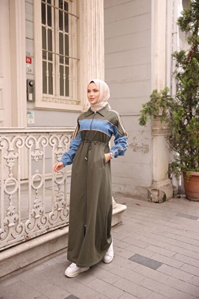 moda4b قبعة رياضية نسائية بتفاصيل من الدنيم بقلنسوة - معطف حجاب مريح من القطن...